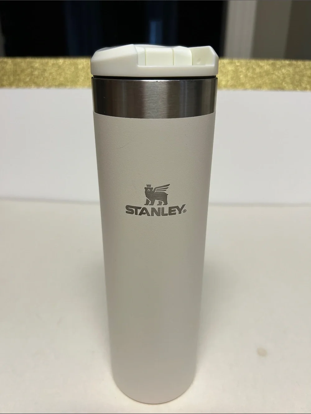 Stanley 20oz White Stainless Accent Travel Mug